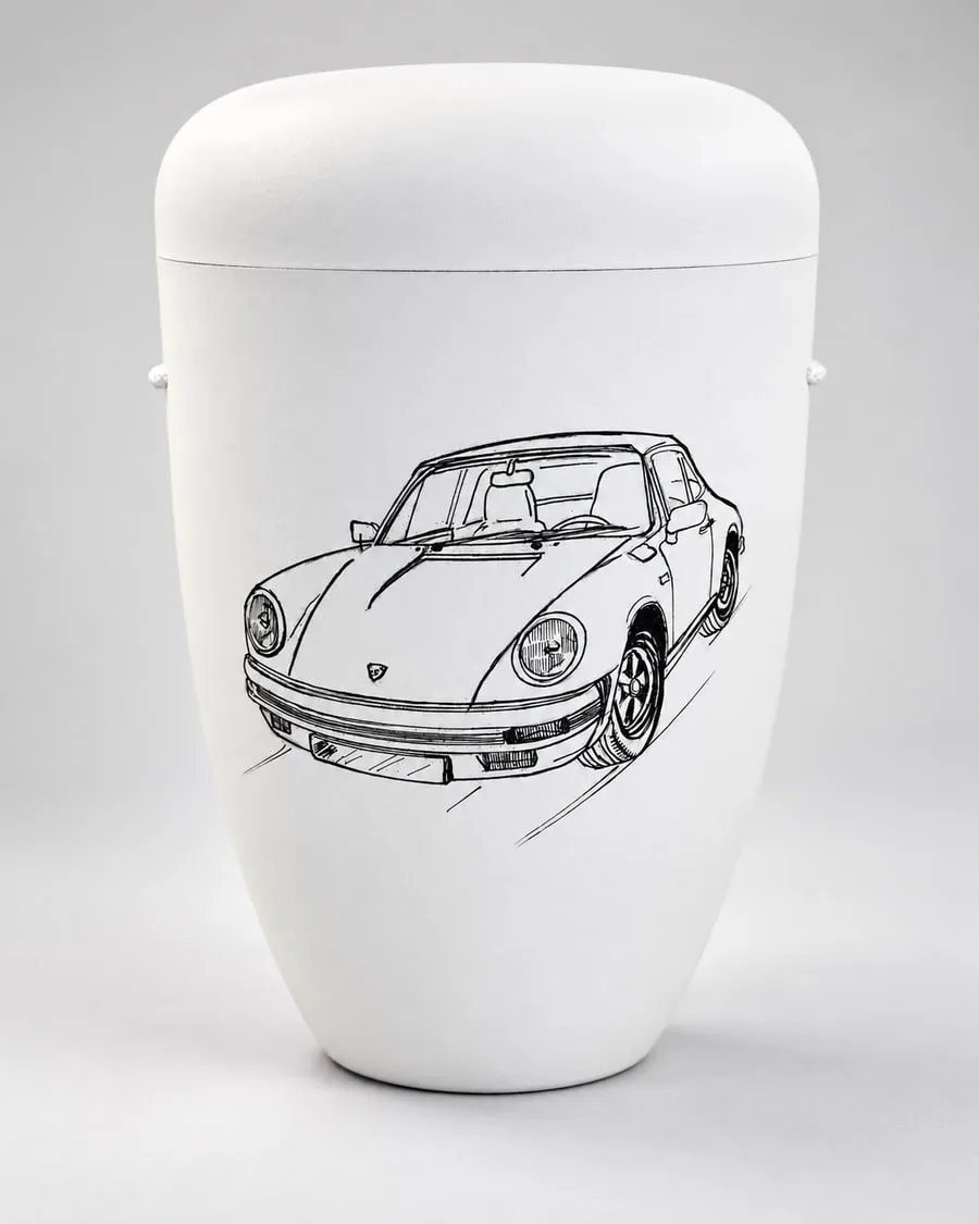 Urne: Handgezeichneter Oldtimer